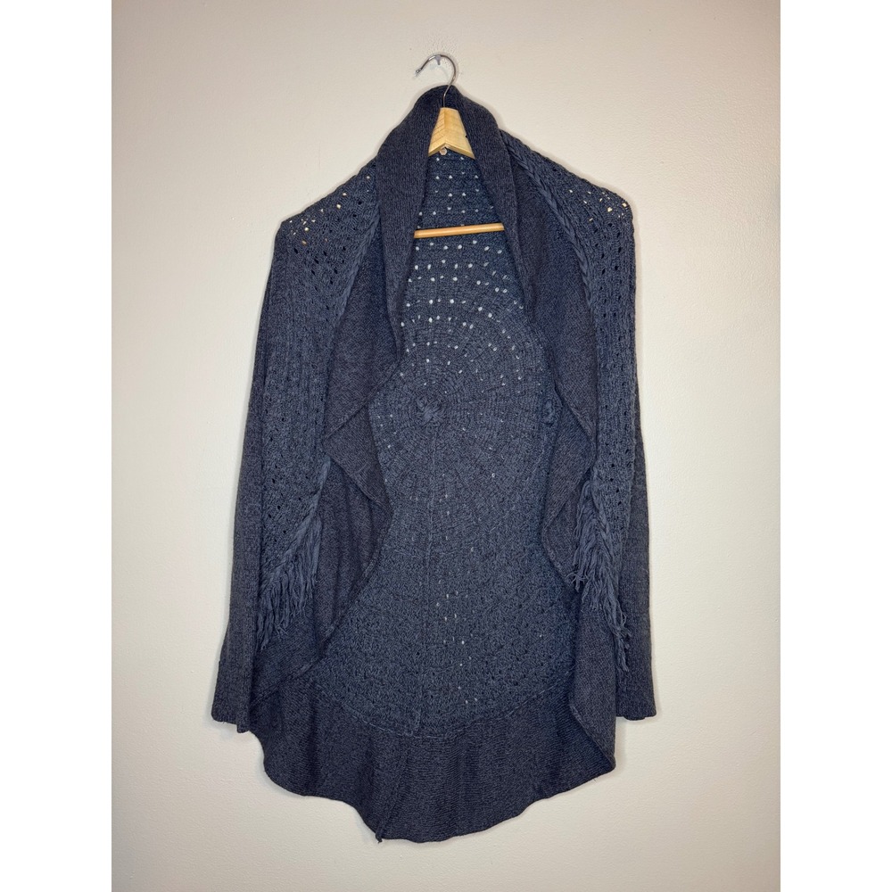 Anthro Knitted & Knotted‎ Open Knit Fringe Cardigan Small